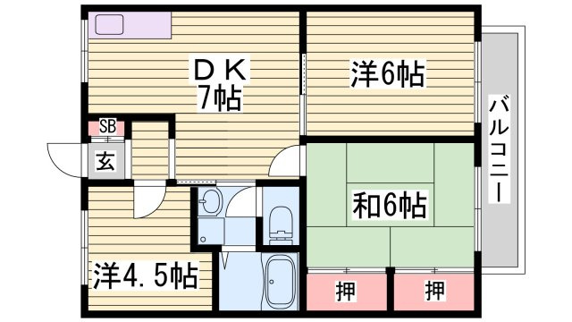 エステートピア宮ノ下Ⅲ番館の間取り