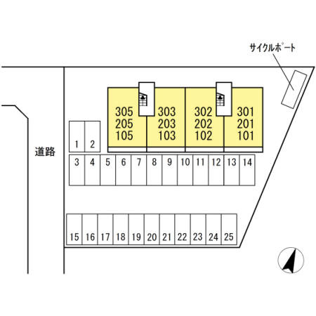 合志市須屋のアパートの区画図