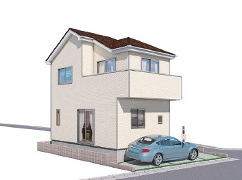 川越市砂３期　新築戸建の外観パース|完成予想図