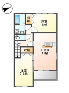 【間取り】 | つくばみらい市豊体　売アパート | 2階　2LDK