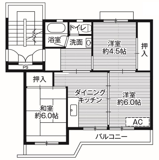 ビレッジハウス境港第三1号棟の間取り