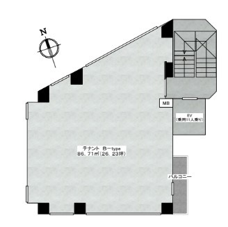 【間取り】 | 千歳船橋駅徒歩1分 レフィーノKMビル 2階 26.23坪