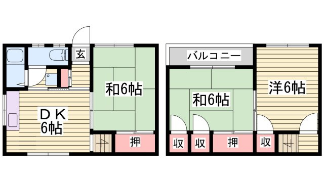 北原貸家の間取り