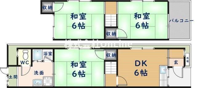 【間取り】 | 福万寺貸家