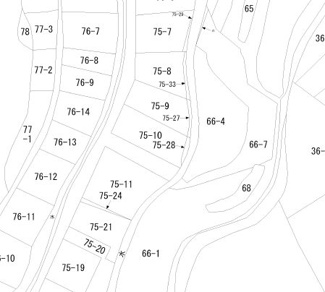 【土地図】 | 大館市字池内道下75-9　売地