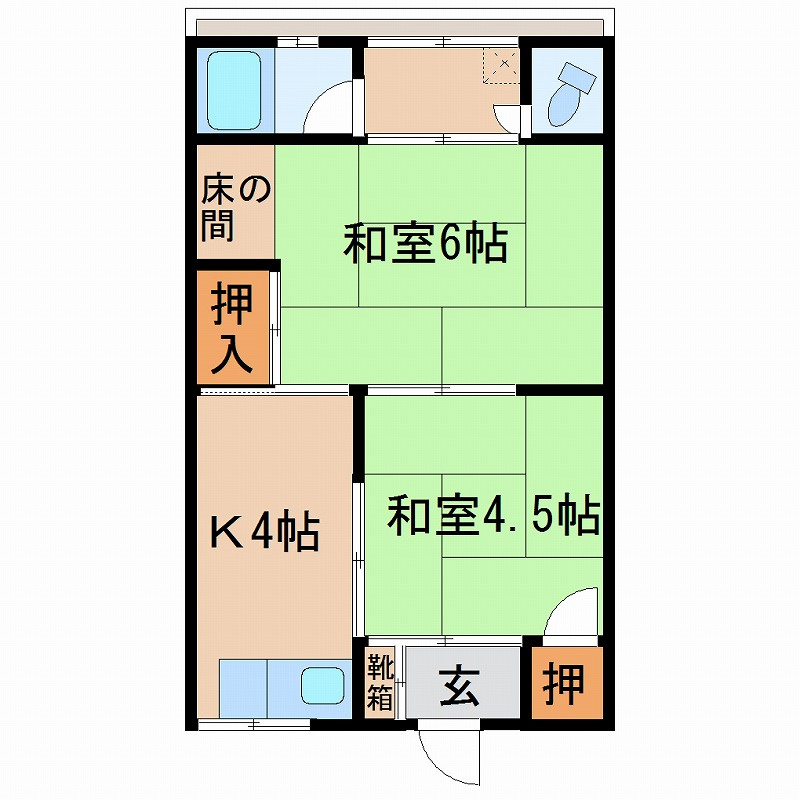 コーポ湊第2の間取り