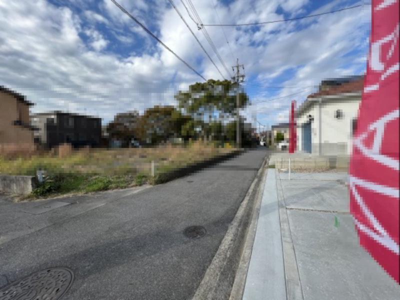 碧南市鷲林町4丁目新築戸建　1号棟の前面道路含む現地写真|碧南市鷲林町4丁目新築戸建1号棟前面道路西側公道約3.55ｍに接道