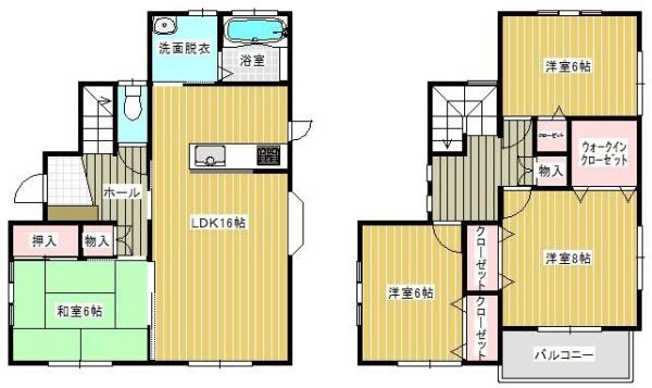 岩出市新田広芝　中古戸建の間取り