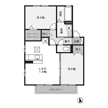 【間取り】 | ファーストローズB