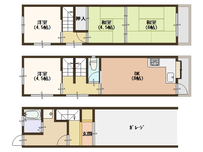 【間取り】 | 天下茶屋東2丁目貸家