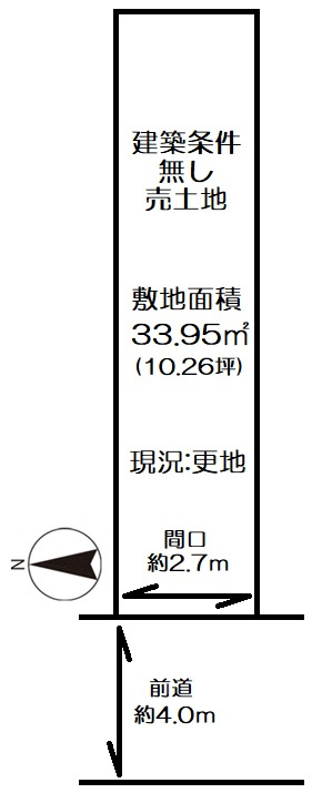 地下鉄・京阪『御陵』駅まで徒歩７分●現況更地●建築条件無し売土地●山科区御陵久保町の土地図
