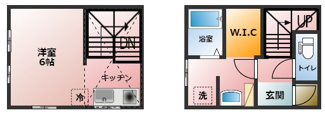 【間取り】 | メゾンビーズ | メゾネットタイプのお部屋です！