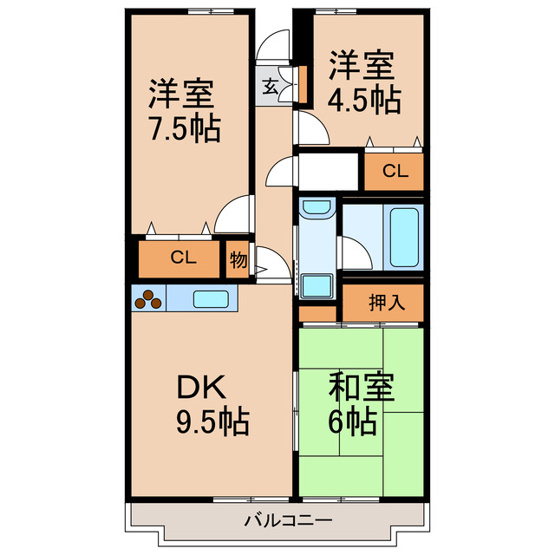 【間取り】 | ダイアパレス自治医大2番館