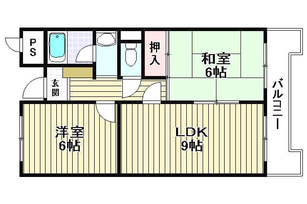 高石市高師浜４丁目の賃貸マンションの間取り