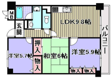 セーヌ東岸和田の間取り
