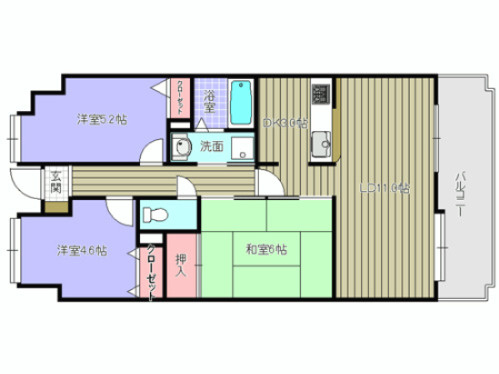 シャルマンフジエスト岸和田の間取り