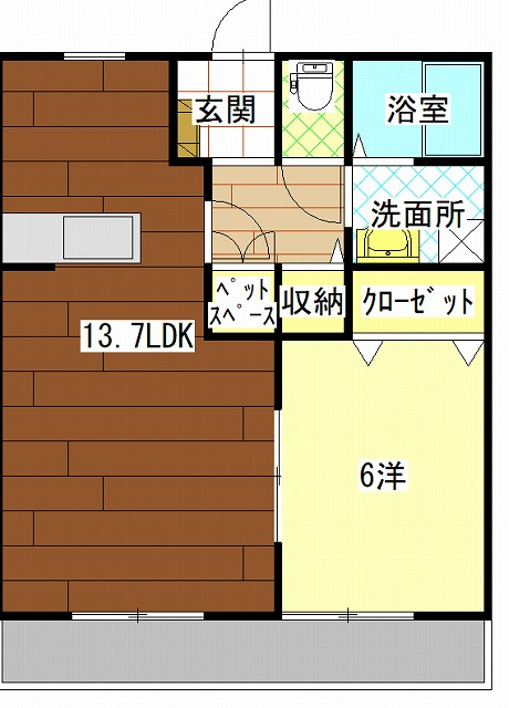 IVY COURTB棟の間取り|※間取り反転の場合あり