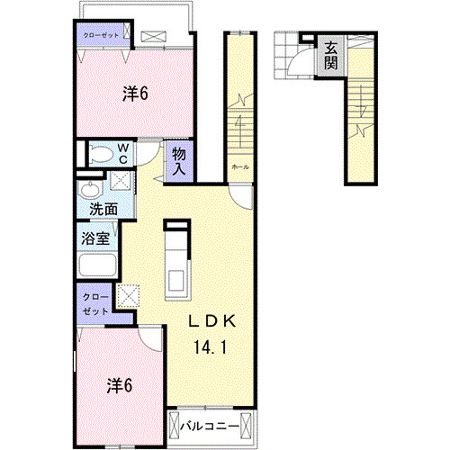 【間取り】 | アイフラット日新Ⅱ