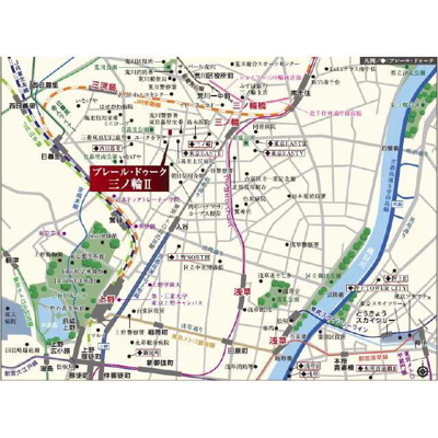 【地図】 | プレール・ドゥーク三ノ輪Ⅱ