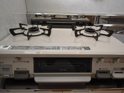 【キッチン】 | コーポせいまB | 【グリル】きれいなキッチンです