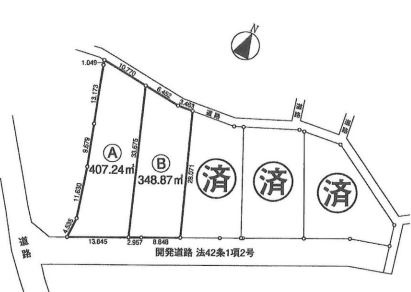 【土地】比企郡鳩山町大橋建築条件無し売地Aの土地図|ご好評いただいております！