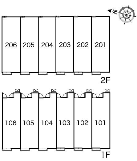 レオパレスイーストビレッジ1の区画図