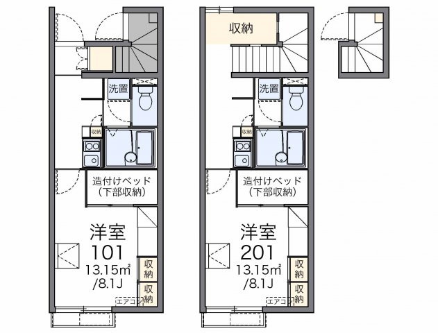 レオパレスイーストビレッジ1の間取り|画像2