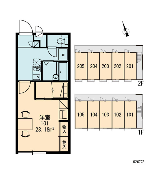 レオパレスいわいセントラルⅡの区画図