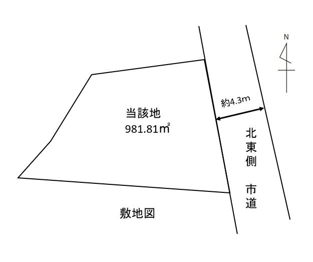 【土地図】 | いすみ市大原　売地（古家付） | 配置図