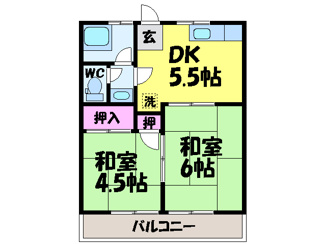 【間取り】 | 北久米荘・