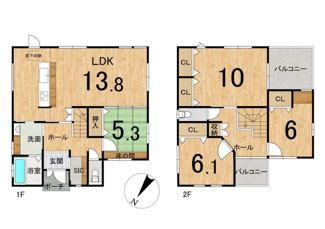 【間取り】 | 近江八幡市安土町西老蘇　中古戸建
