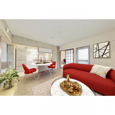 コーポＦＵＫＵＳＩＭＡの居間・リビング|CGイメージ　家具は付きません