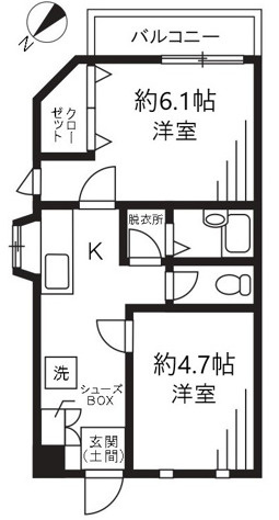 スタジオ北柏３号棟の間取り