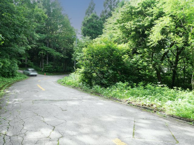 ニューパークひるが野②の前面道路含む現地写真