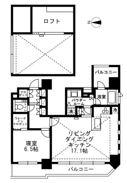 レジディア文京湯島Ⅲの間取り|1LDK