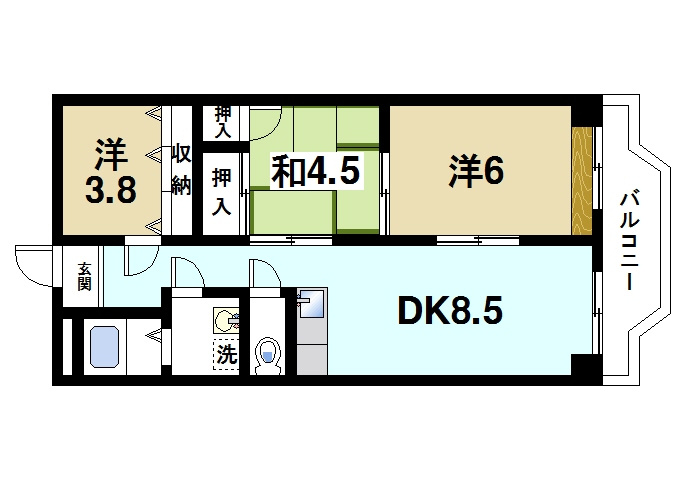 メゾン東生駒の間取り