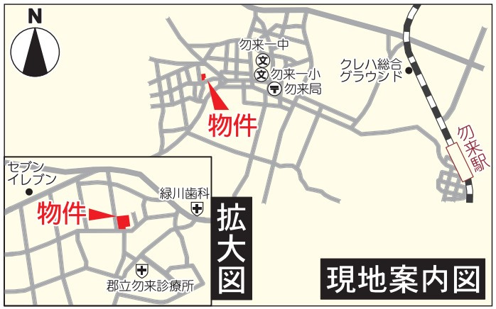 勿来町酒井第2の地図|現地案内図です。ご参照下さい。