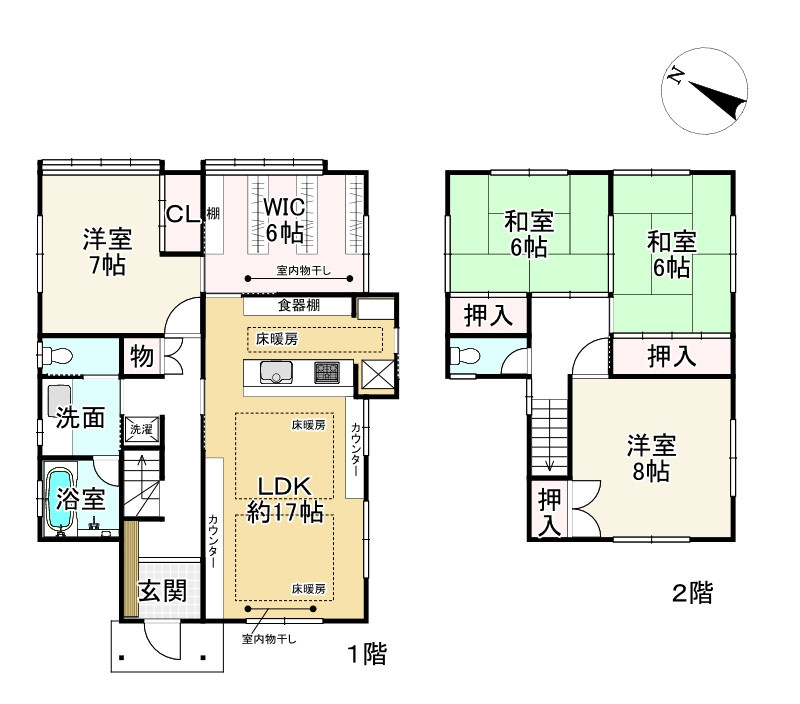 近江八幡市中小森町　中古戸建の間取り