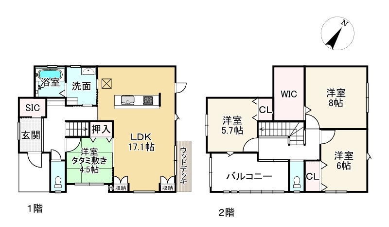 近江八幡市浅小井町　中古戸建の間取り