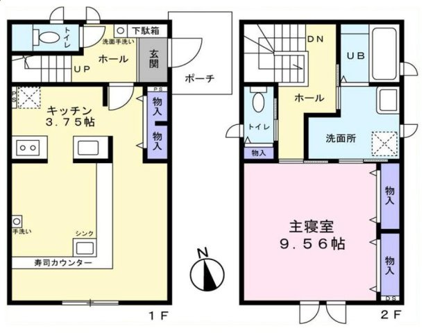 海まで1分！平成29年築　カナダ輸入注文住宅の間取り|間取り