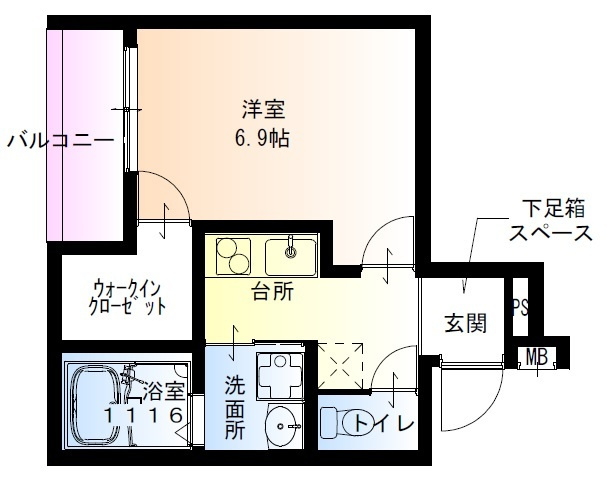 フジパレス我孫子前Ⅵ番館の間取り