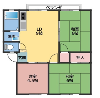 【間取り】 | コーポ鹿の子A棟