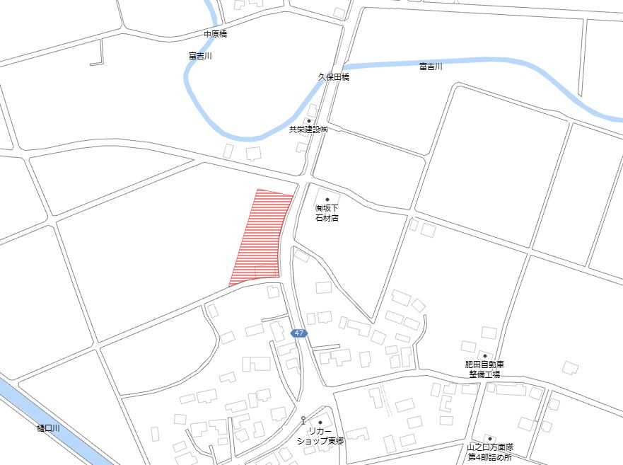 都城市山之口町富吉の倉庫の地図