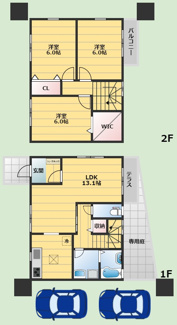 【間取り】 | 豊中市春日町2丁目テラスハウス