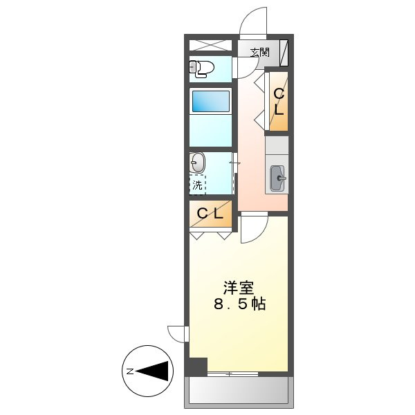 倉敷市青江のアパートの間取り
