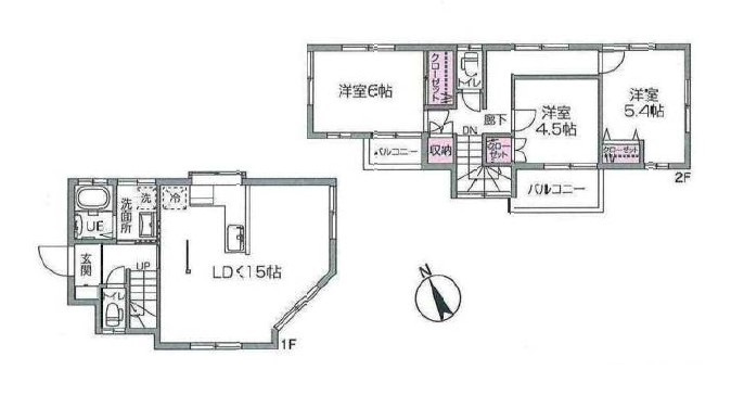 鶴ヶ島市上広谷中古戸建の間取り