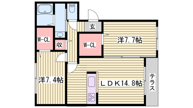 ラヴィ　アンソレイエの間取り