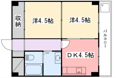 飾磨中村コーポの間取り