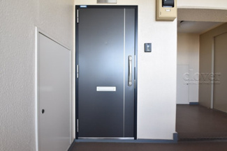 【その他共用部分】 | ダブルロック式の玄関ドアが皆様をお出迎え。お部屋のセキュリティの観点からも、うれしい設備ですね。玄関の色もシックで良い感じです。～即日のご見学可能～　お問合せはお気軽にどうぞ。