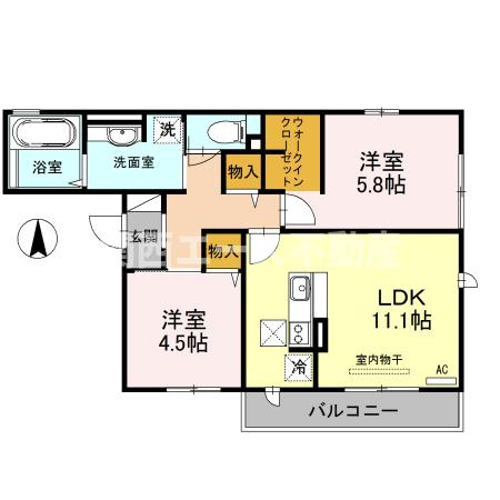 【間取り】 | セクレール北本町C棟